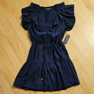 Tommy Hilfiger Darkest Dark Navy Blue Crepe Chiffon NWT!